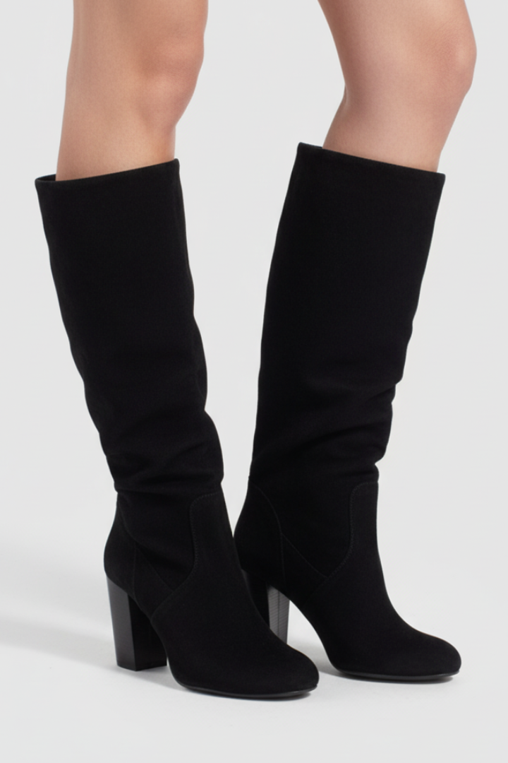 Penelope | Overknee-Stiefel mit spitzer Zehenform und Blockabsatz
