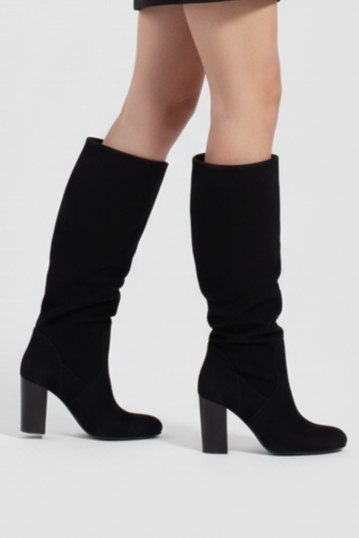 Penelope | Overknee-Stiefel mit spitzer Zehenform und Blockabsatz