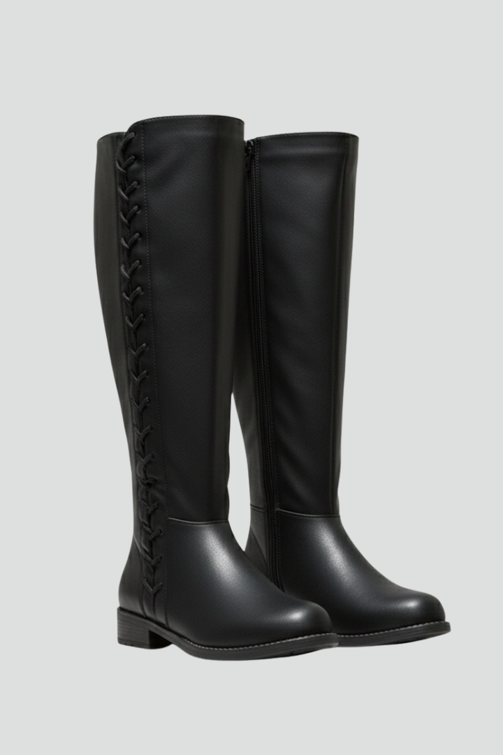 Clarissa | Knieboots mit Schnürung vorne und schlichtem Obermaterial