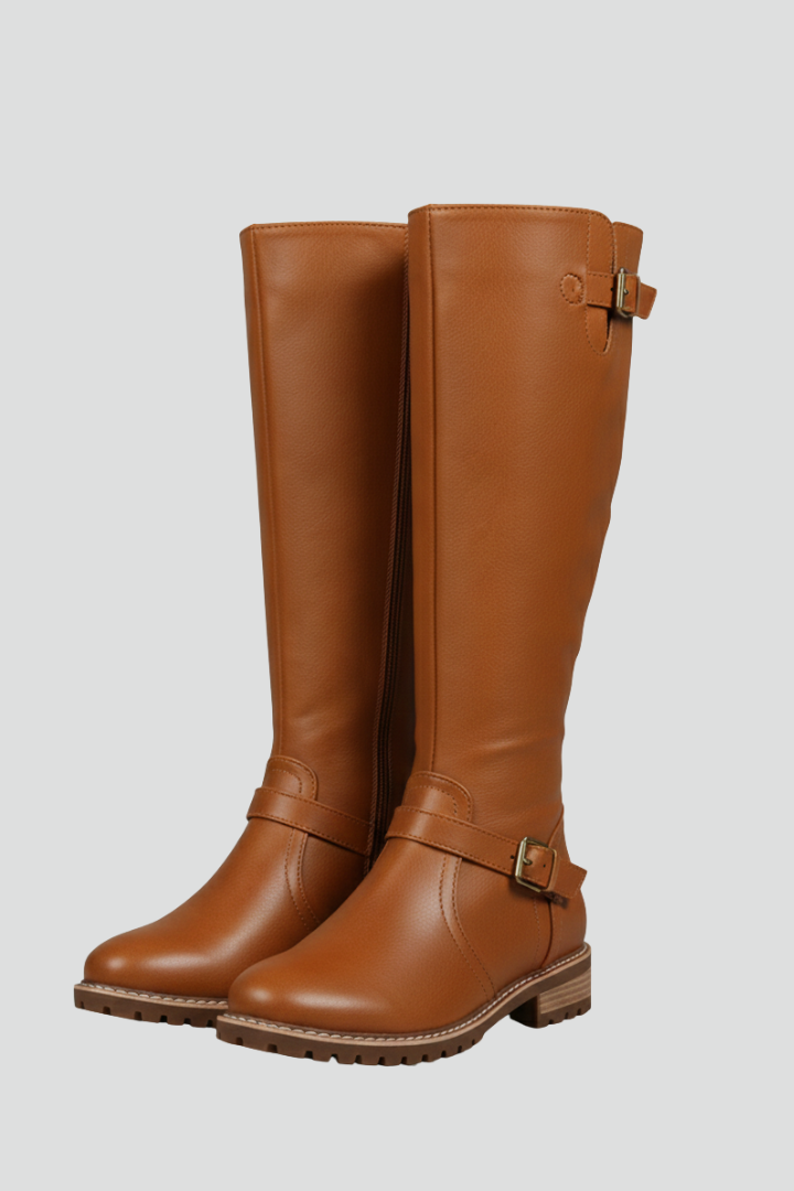 Katrin | Knieboots mit schlichtem Obermaterial und Schnallendetail