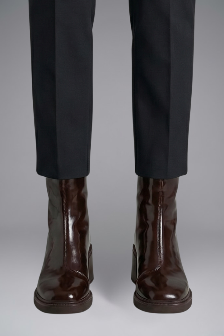 Ivy | Leder-Ankle-Boots mit Blockabsatz für den Herbst
