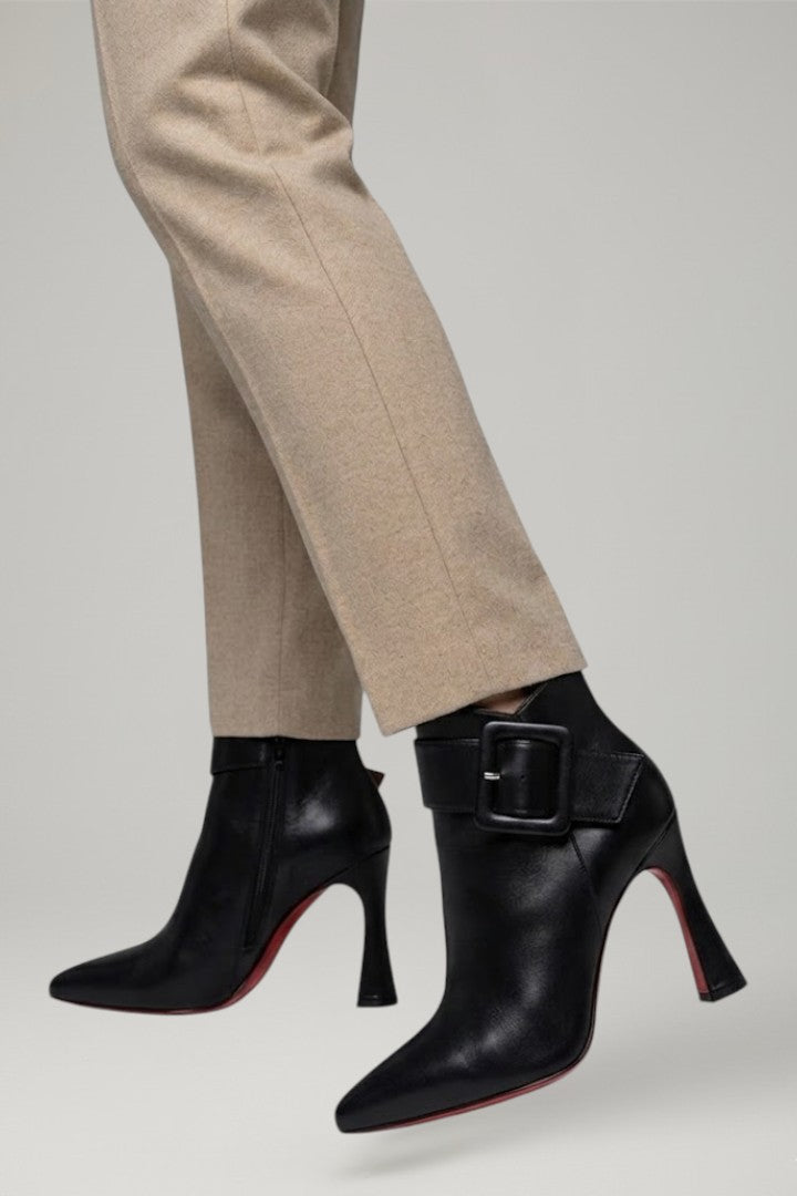 Fiona | Leder-Ankle-Boots mit Schnalle und Reissverschluss