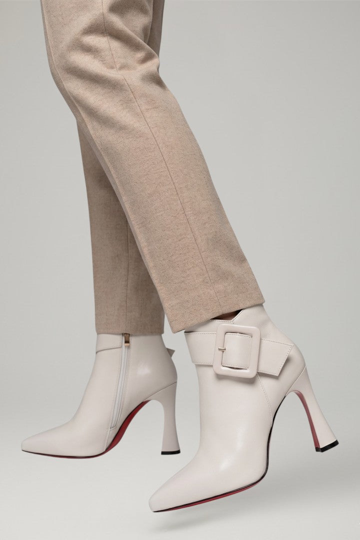 Fiona | Leder-Ankle-Boots mit Schnalle und Reissverschluss