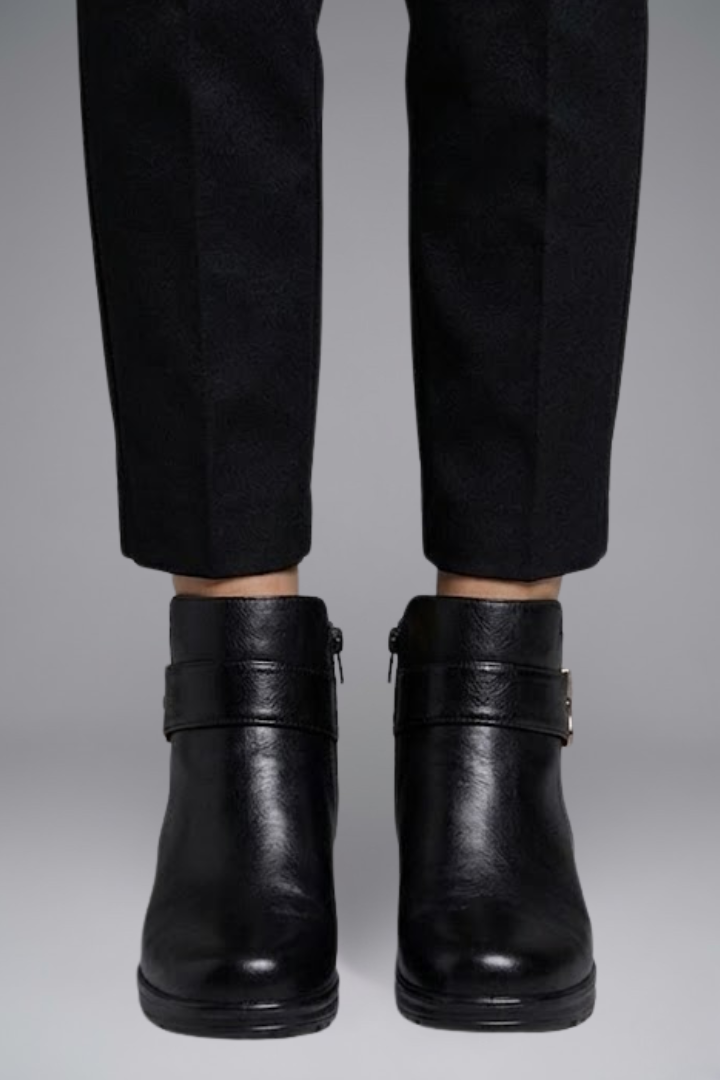 Valentina | Lederstiefel mit orthopädischer Sohle und strukturiertem Obermaterial