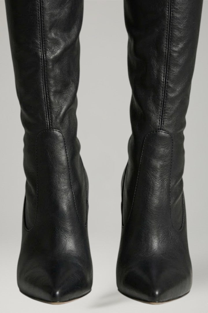 Hilda | Lederstiefel mit Reissverschluss und schlankem Absatz
