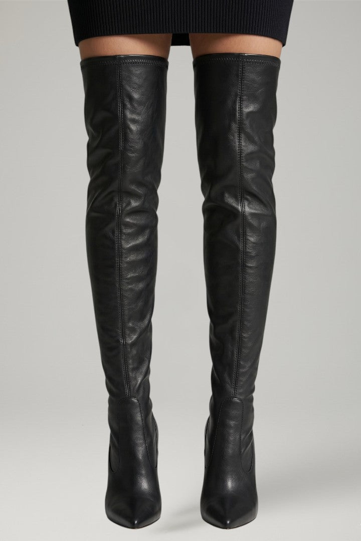 Hilda | Lederstiefel mit Reissverschluss und schlankem Absatz