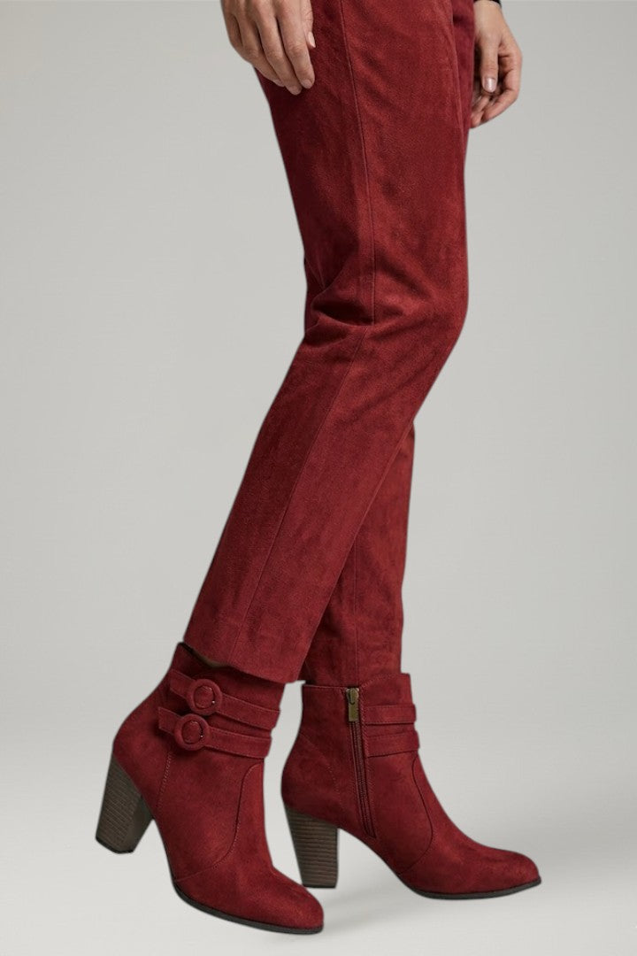 Valeria | Leder-Cowboystiefel mit Schnallendetail und stabilem Absatz