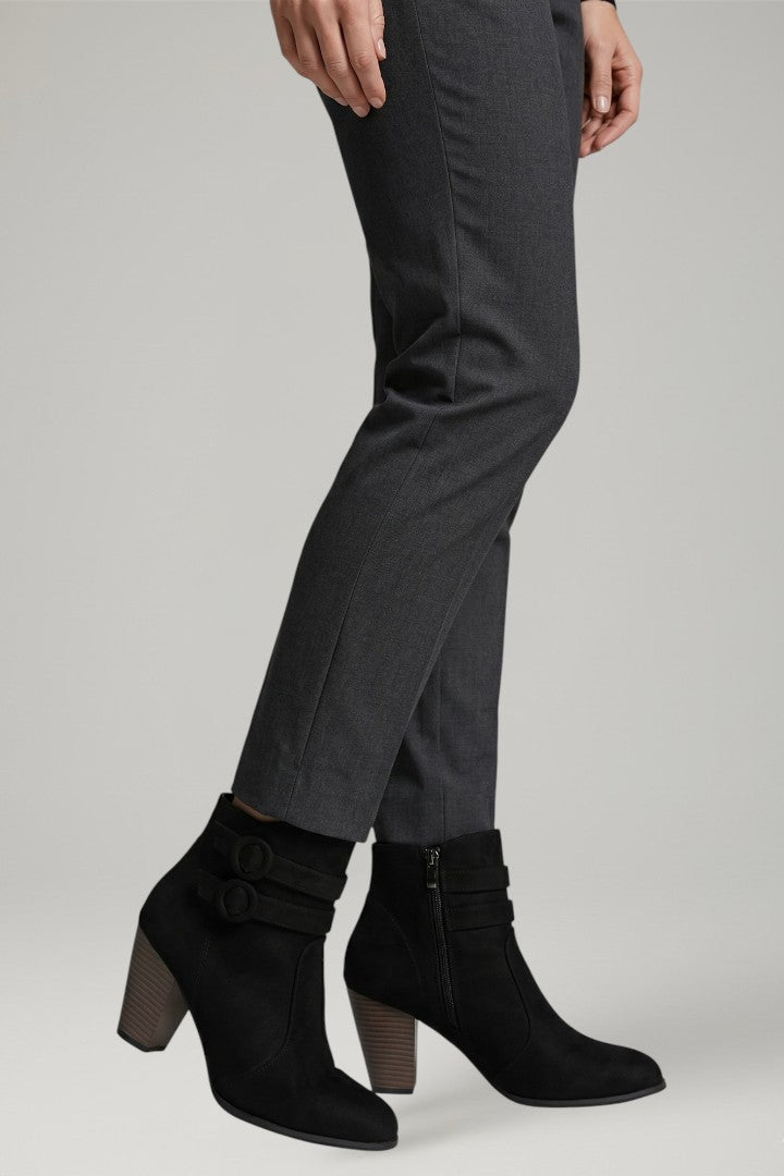 Valeria | Leder-Cowboystiefel mit Schnallendetail und stabilem Absatz