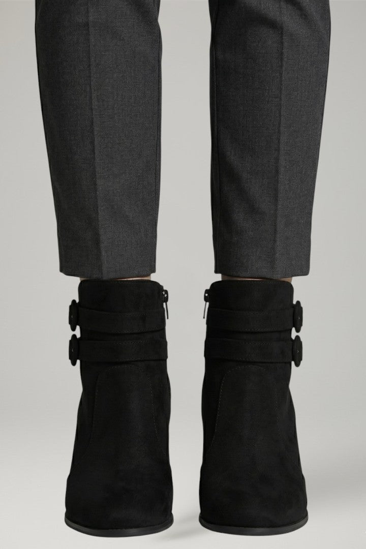 Valeria | Leder-Cowboystiefel mit Schnallendetail und stabilem Absatz