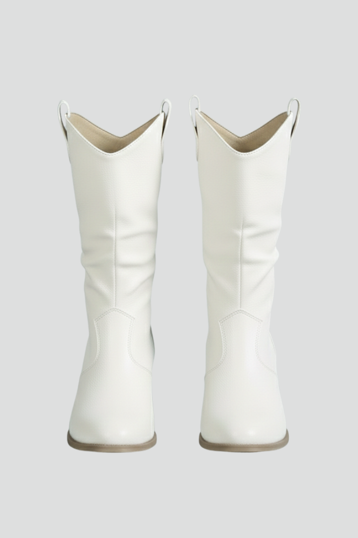 Selena | Wadenstiefel mit Zugschlaufen und Blockabsatz