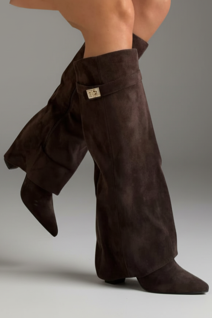 Helena | Overknee-Stiefel mit weiter Öffnung und Blockabsatz