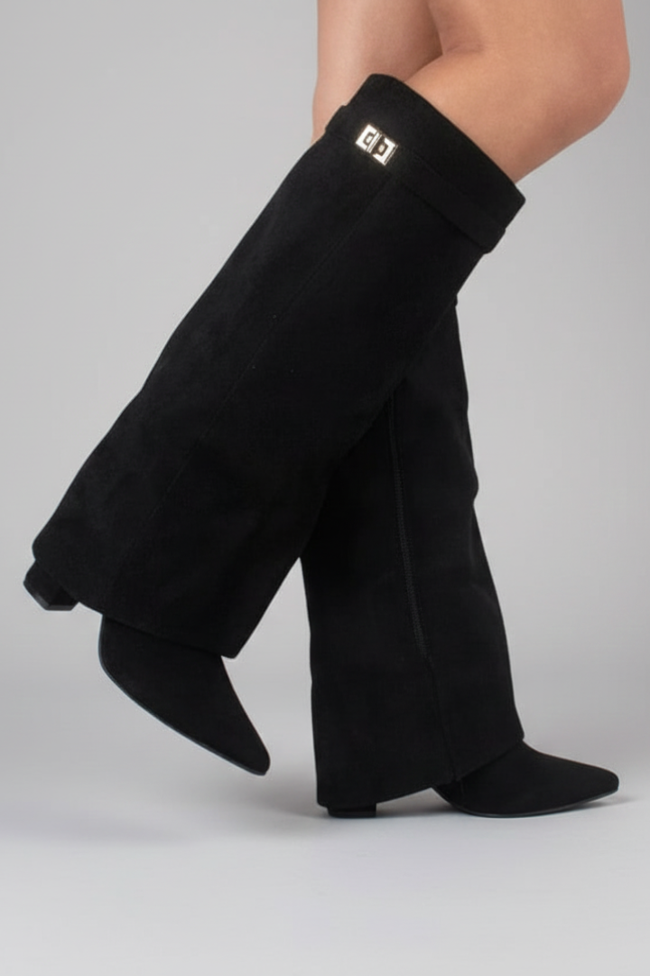 Helena | Overknee-Stiefel mit weiter Öffnung und Blockabsatz