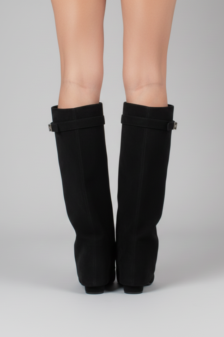 Helena | Overknee-Stiefel mit weiter Öffnung und Blockabsatz