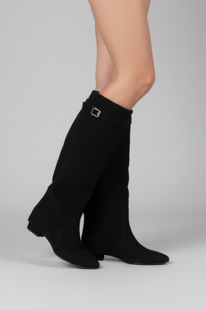 Helena | Overknee-Stiefel mit weiter Öffnung und Blockabsatz