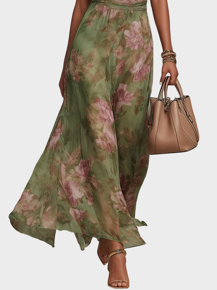 Livia | Maxikleid mit Neckholder und Blumenmuster