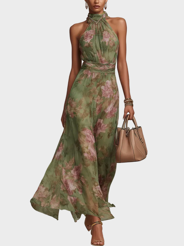 Livia | Maxikleid mit Neckholder und Blumenmuster