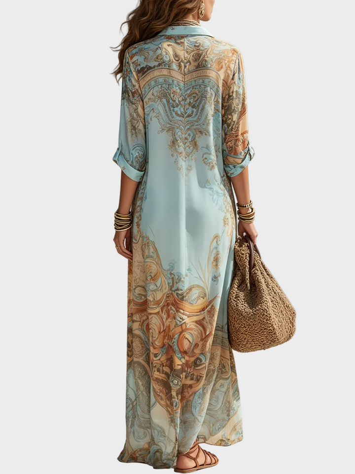 Loisa | Hemdblusenkleid mit mediterranem Muster