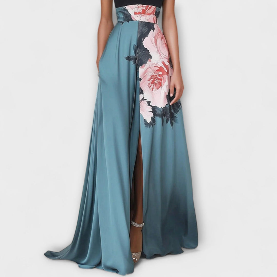 Natalie - Floral A-Line Maxikleid