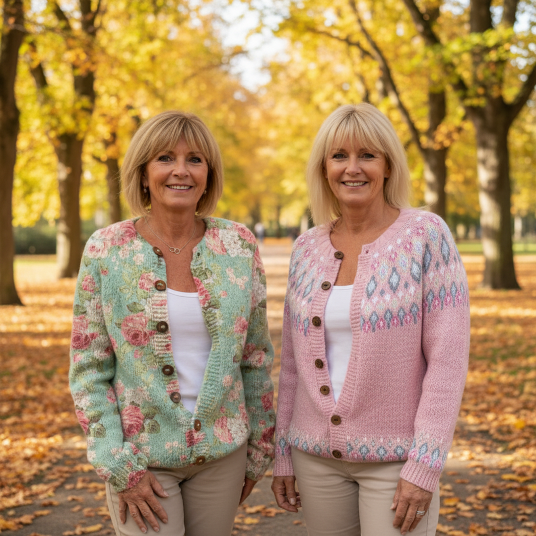 Ana | Herbstlicher Blumen-Cardigan