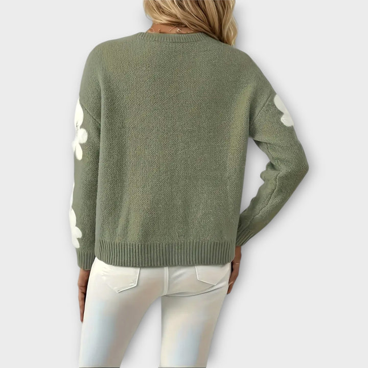Silke | Weicher Strickpullover mit Blumenmuster