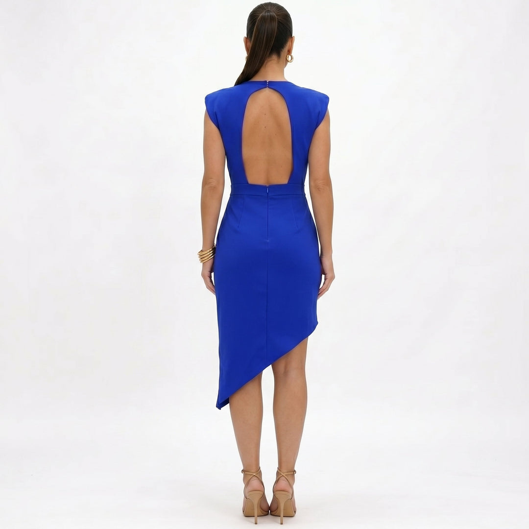 Maja | Asymmetrisches Kleid mit strukturierten Schultern