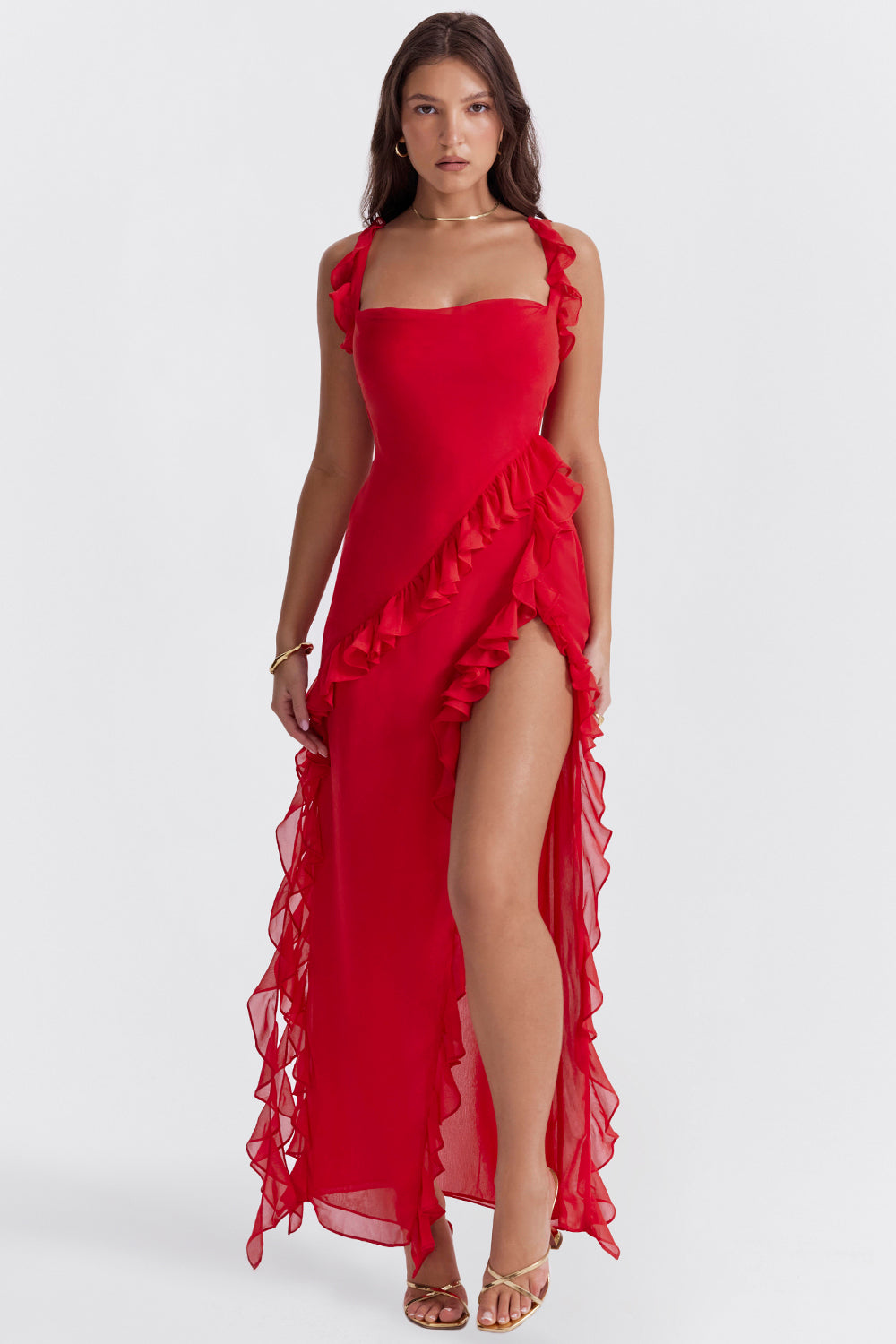 Jana | Elegantes Kleid mit asymmetrischem Volant