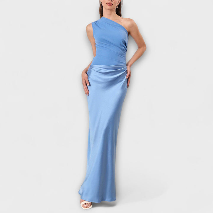 Elena | Elegantes Maxikleid mit One-Shoulder-Ausschnitt