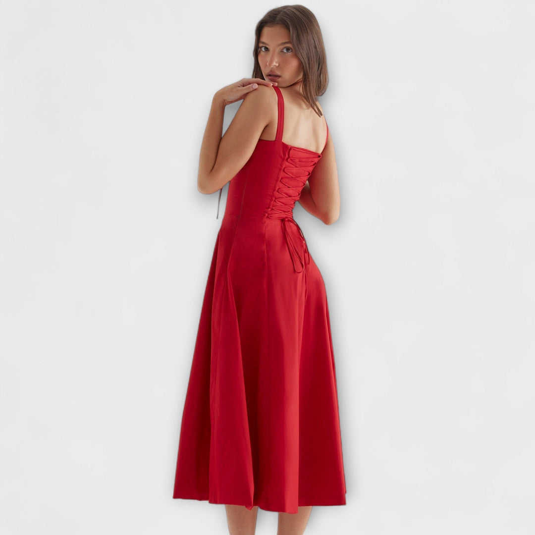 Zipporas - Taillierte Bustierkleid mit modernem Frühlingsblumenprint