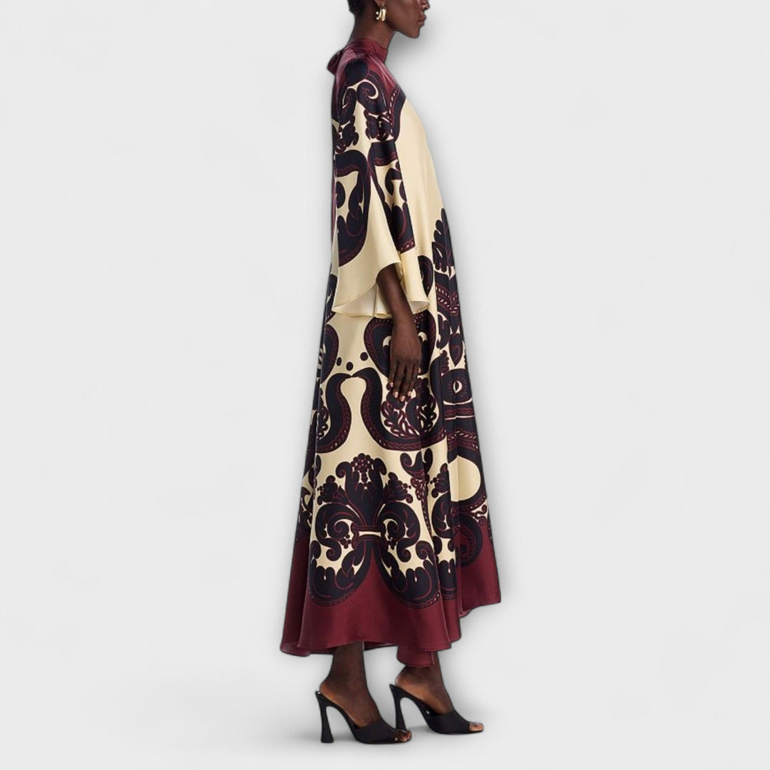 Lucy - Atemhaftes Grenadilla-Print Maxikleid für mühelose Eleganz