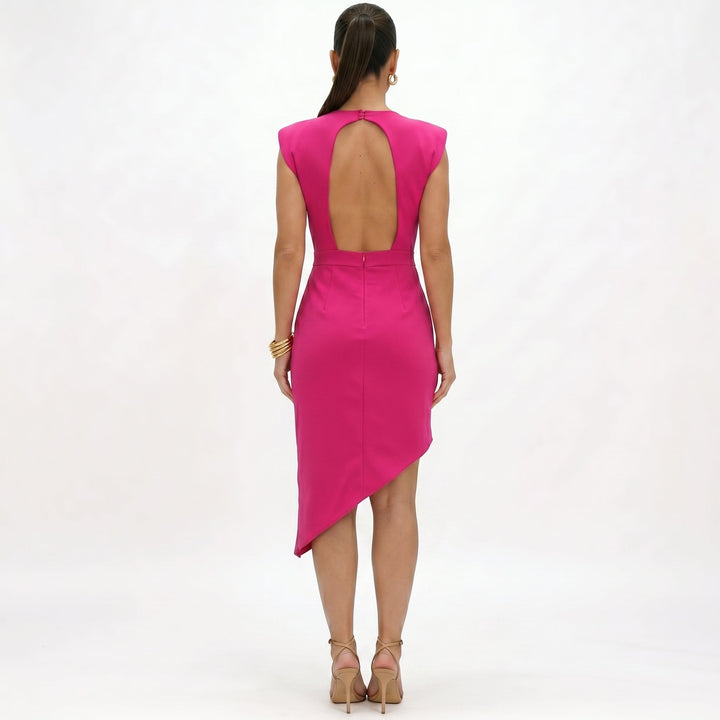 Maja | Asymmetrisches Kleid mit strukturierten Schultern