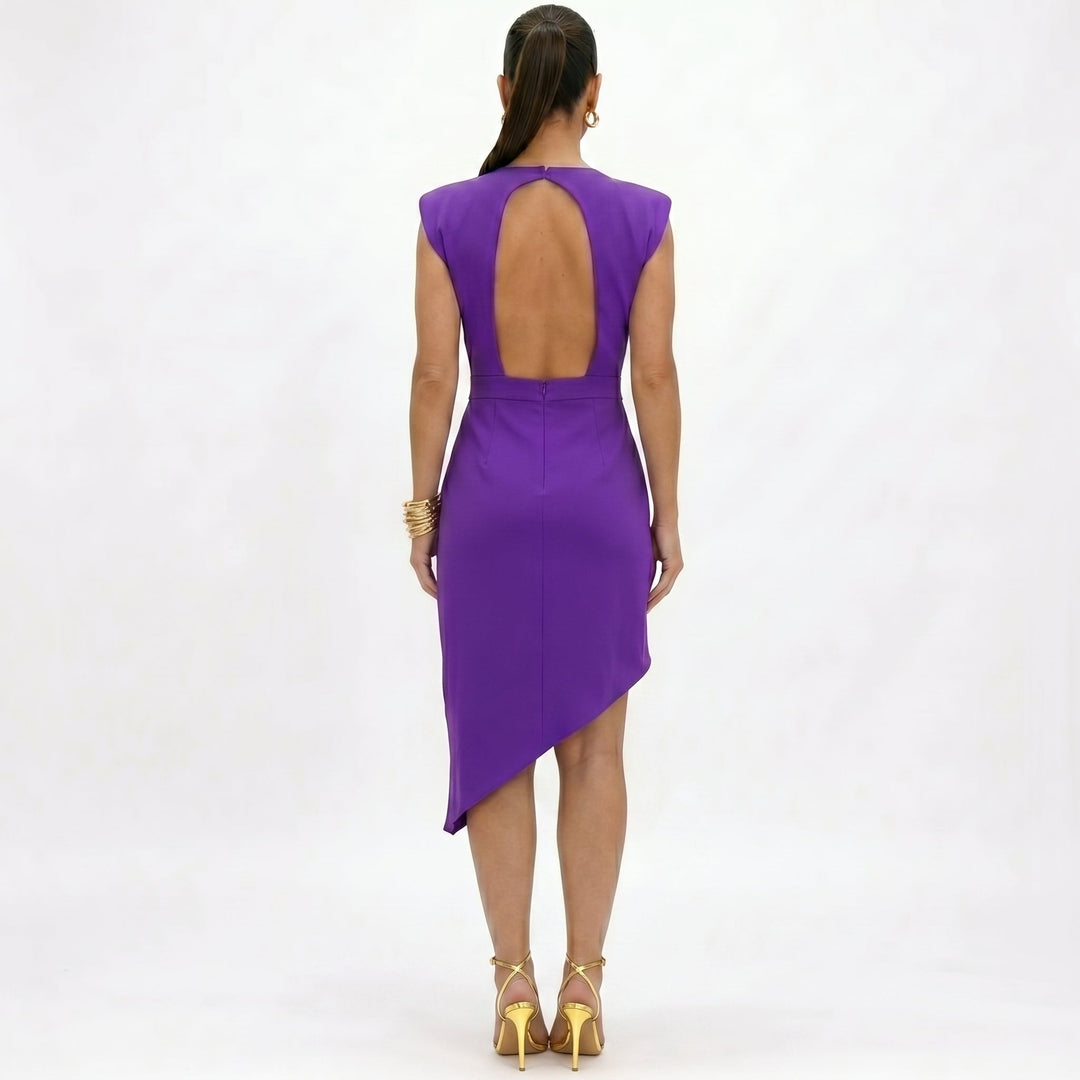 Maja | Asymmetrisches Kleid mit strukturierten Schultern