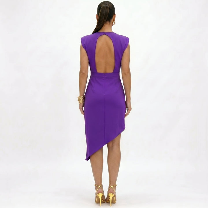 Maja | Asymmetrisches Kleid mit strukturierten Schultern