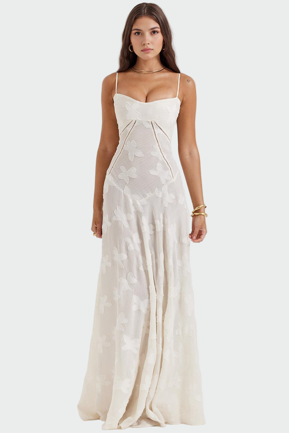 Klara | Romantisches langes Kleid mit Blumenmuster