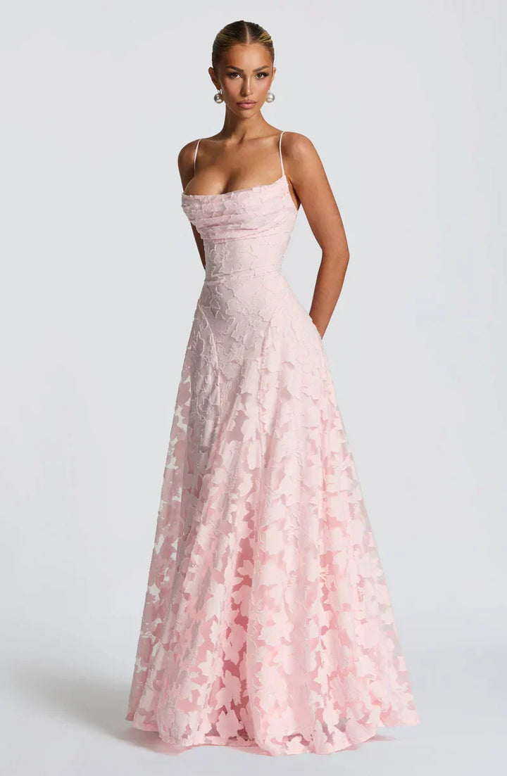 Alexandra | Maxikleid mit strukturiertem Material