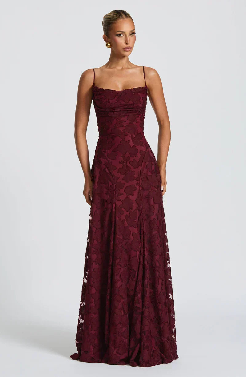 Alexandra | Maxikleid mit strukturiertem Material