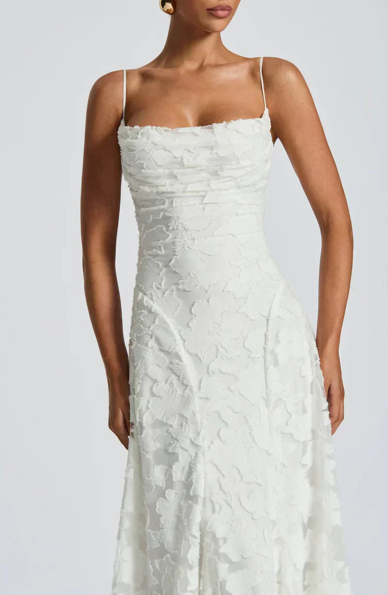 Alexandra | Maxikleid mit strukturiertem Material