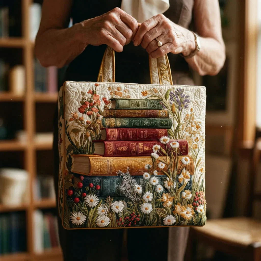 Blumenmuster | Gesteppte Shopper-Tasche