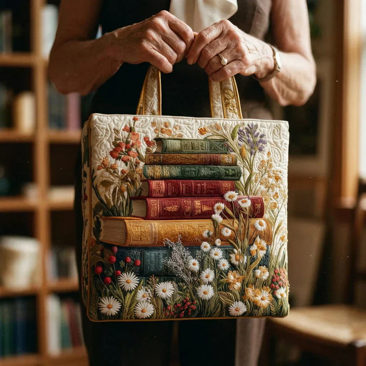 Blumenmuster | Gesteppte Shopper-Tasche