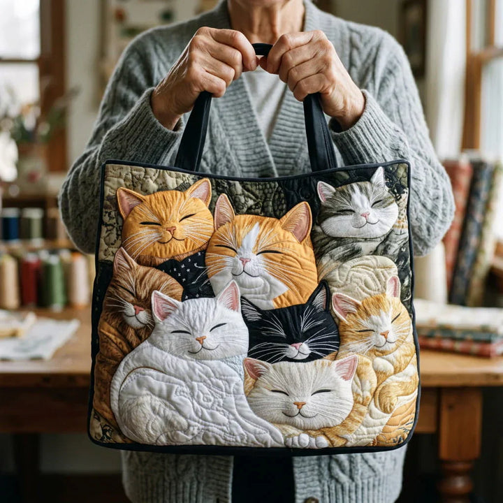 Verträumte Kätzchen | Gesteppte Shopper-Tasche