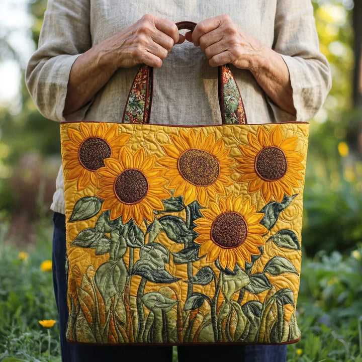 Sonnenblume | Gesteppte Shopper-Tasche