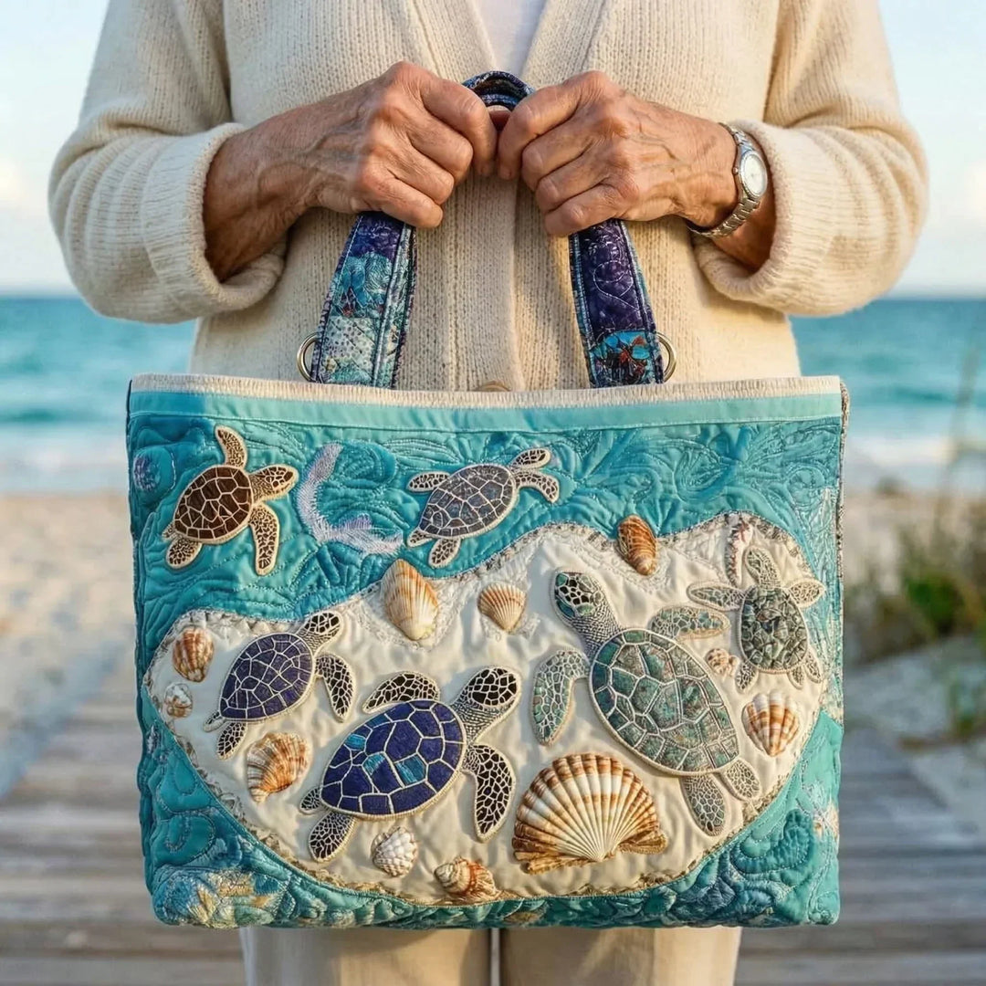 Verliebte Schildkröten | Gesteppte Shopper-Tasche