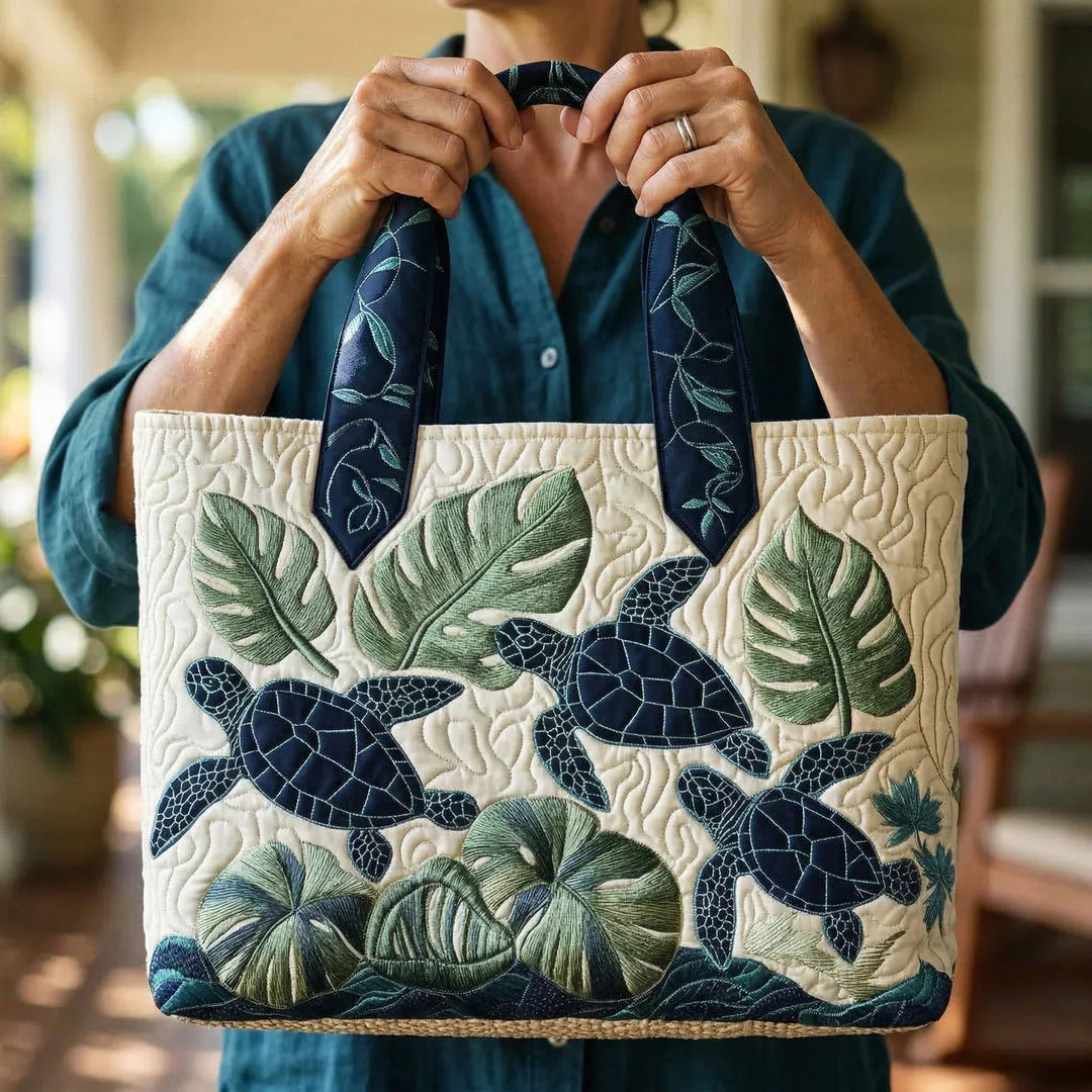 Meeresschildkröte | Gesteppte Shopper-Tasche