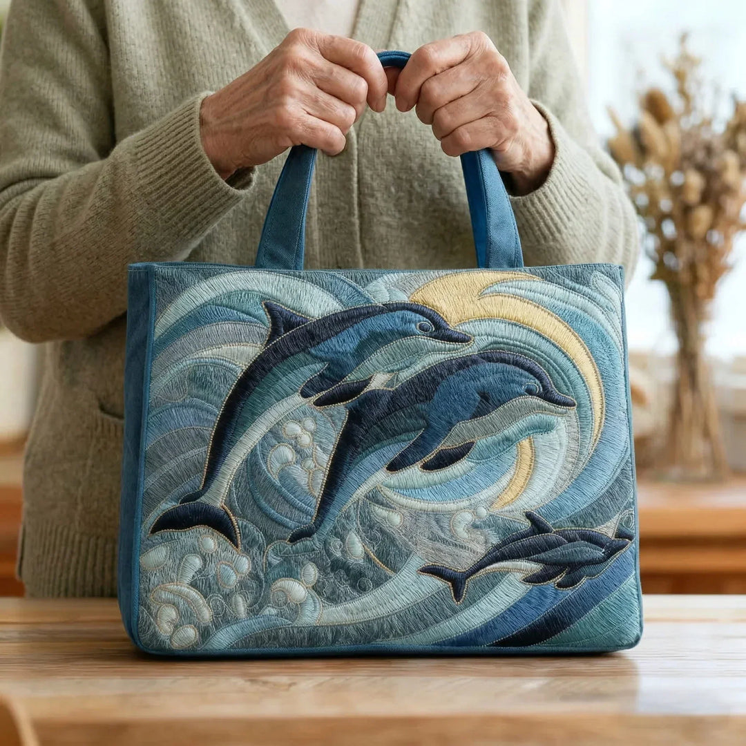 Ozean-Delfin | Gesteppte Shopper-Tasche
