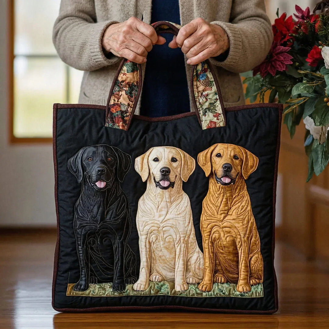 Drei Labradore | Gesteppte Shopper-Tasche