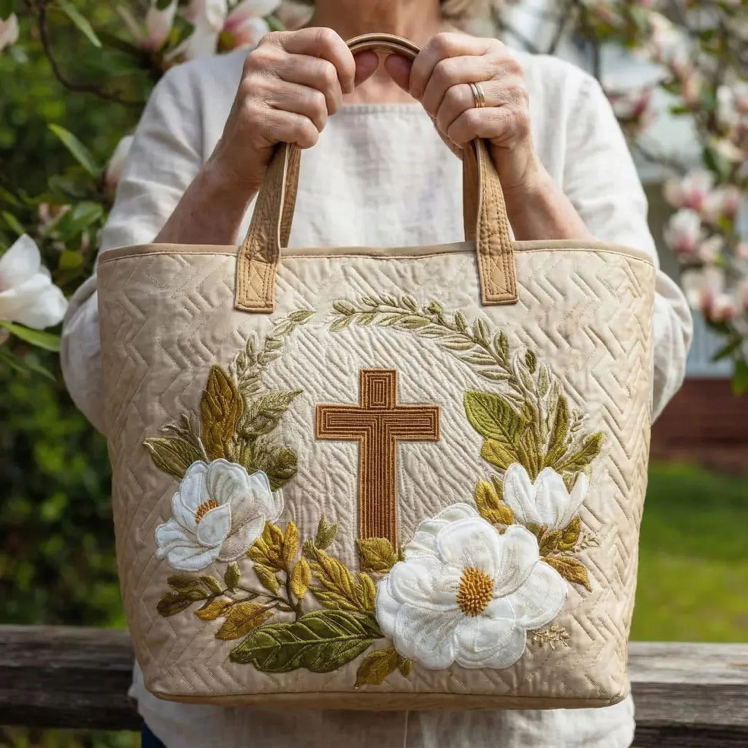 Kreuz-Motiv | Gesteppte Shopper-Tasche