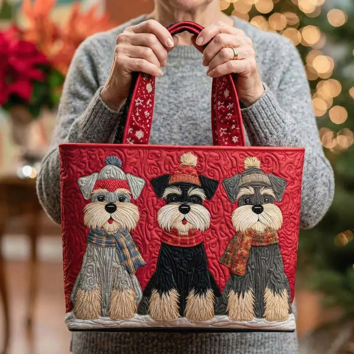 Schnauzer-Trio | Gesteppte Shopper-Tasche