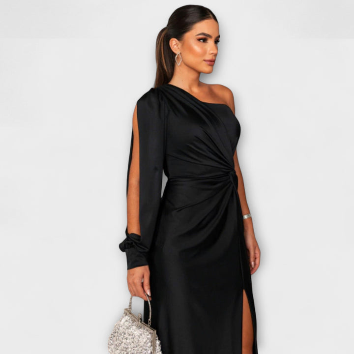 Julie | Strukturiertes Kleid mit raffiniertem Ausschnitt
