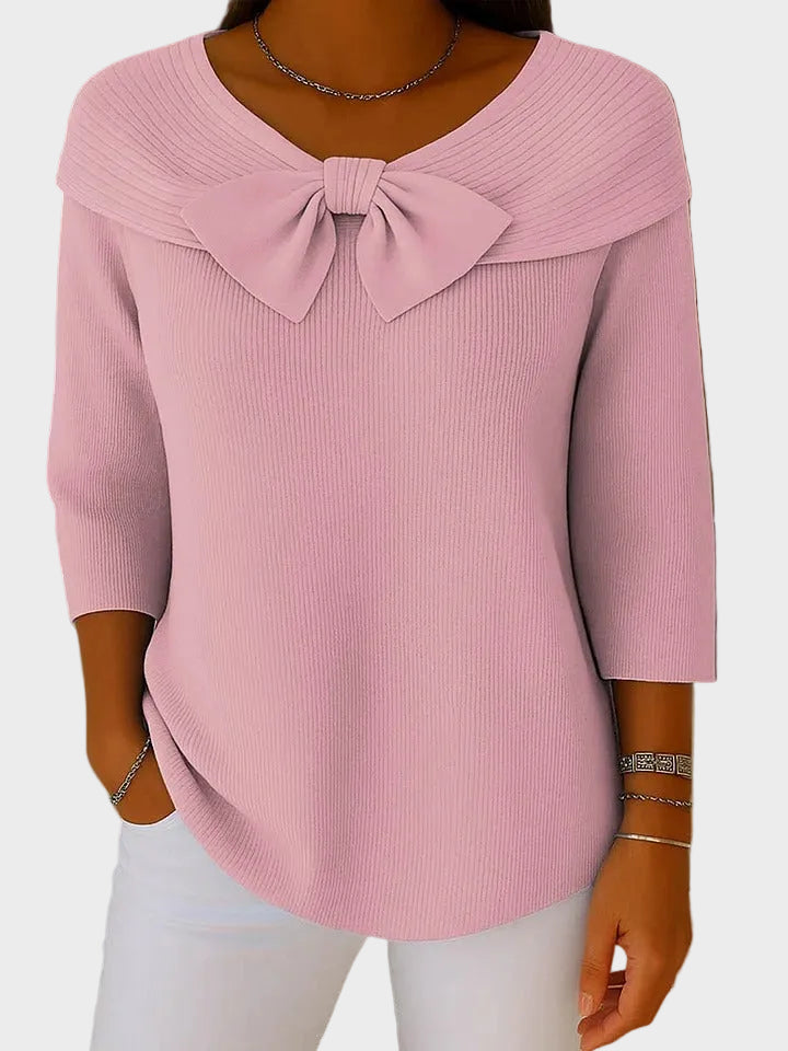 Aline | Weicher eleganter Pullover mit Schleife
