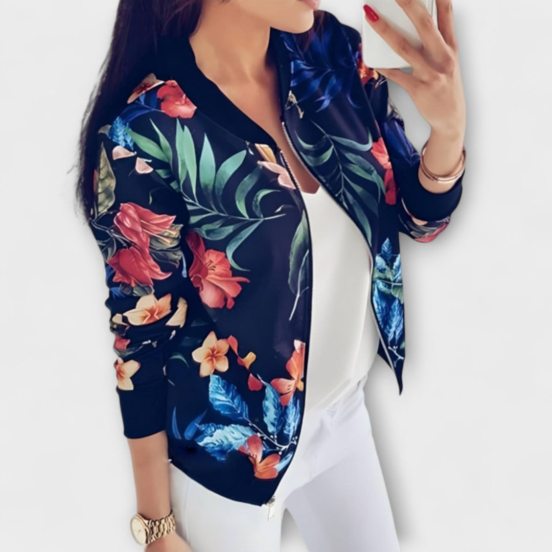 Andreia - Elegante Bomberjacke mit Blumenmuster