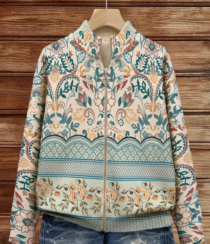 Sybilla | Vintage-Blumen mit botanischem Bordürendruck